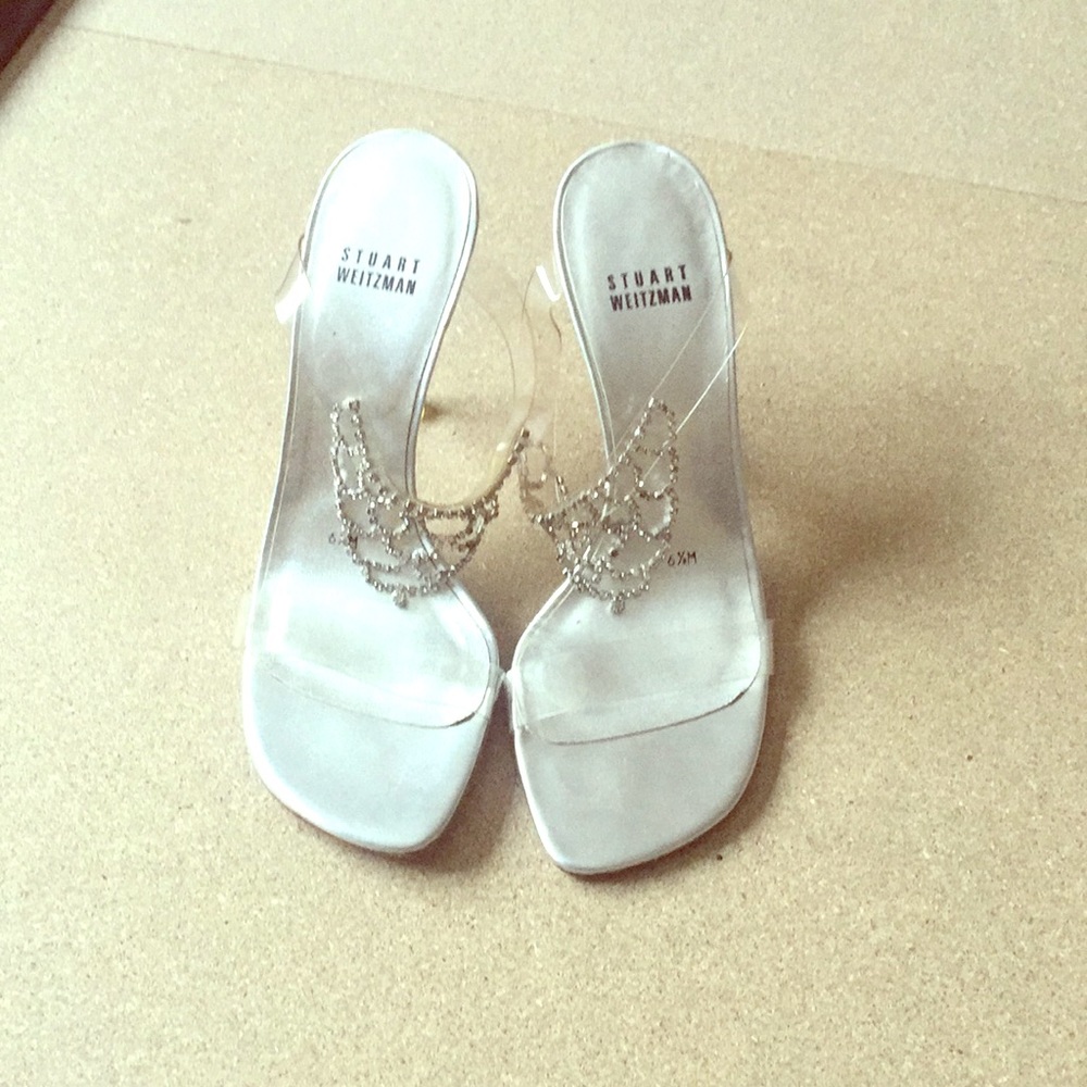 Stuart Weitzman clear crsytal sandals
